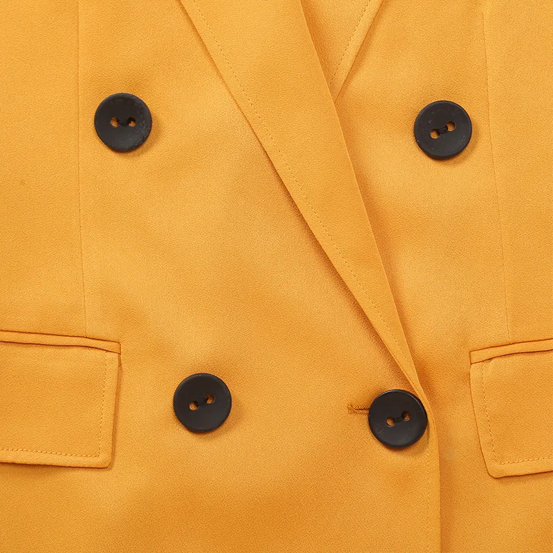 Fitaylor новинка весенне-осенние офисные женские двубортные блейзеры на шнуровке