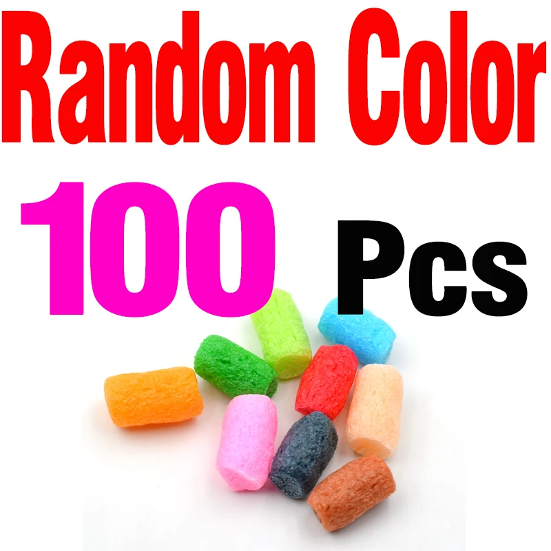 Random Color 100pcs MNFT 100 шт ПВА цветные самородки для рыбалки водорастворимые ПВА пены всплывающие Карповые снасти Аксессуары для карповых снастей - Цвет: Random Color 100pcs