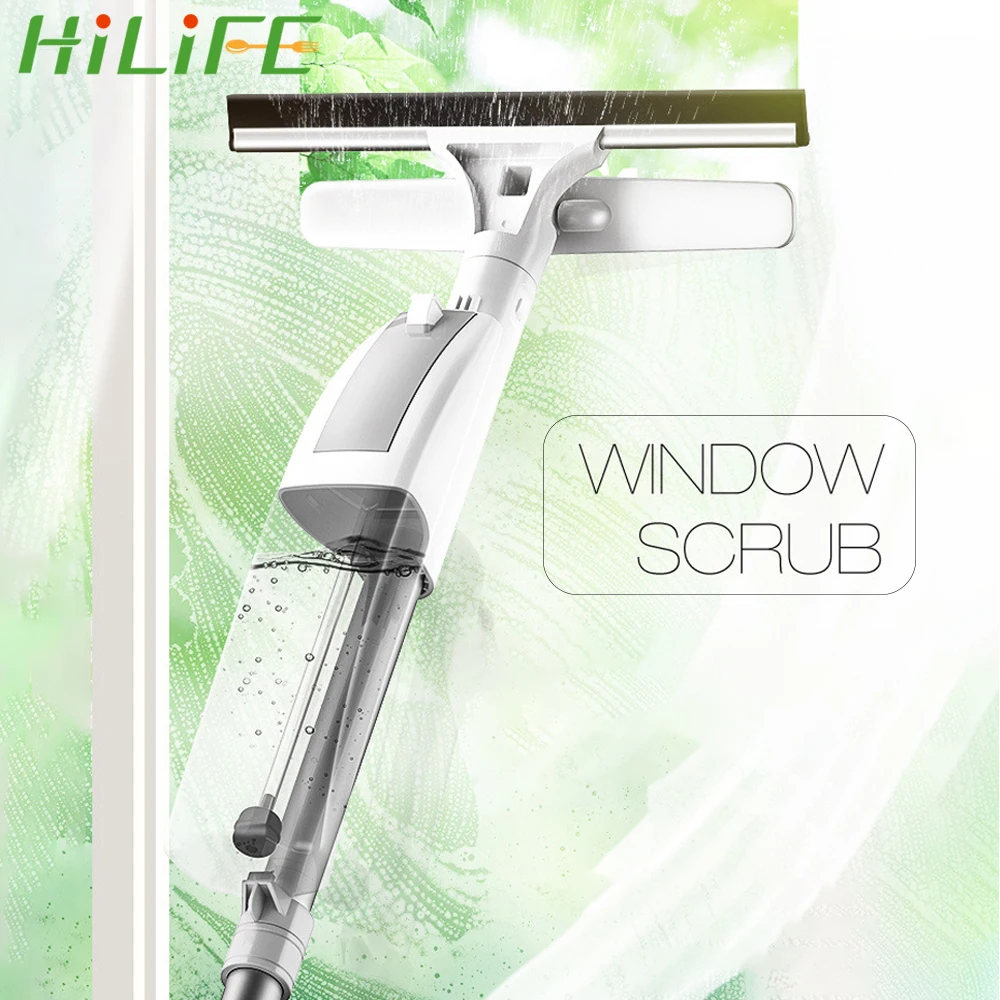 

Стеклоочиститель HILIFE с длинной ручкой, щетка для очистки стекол, из алюминия, с распылителем воды