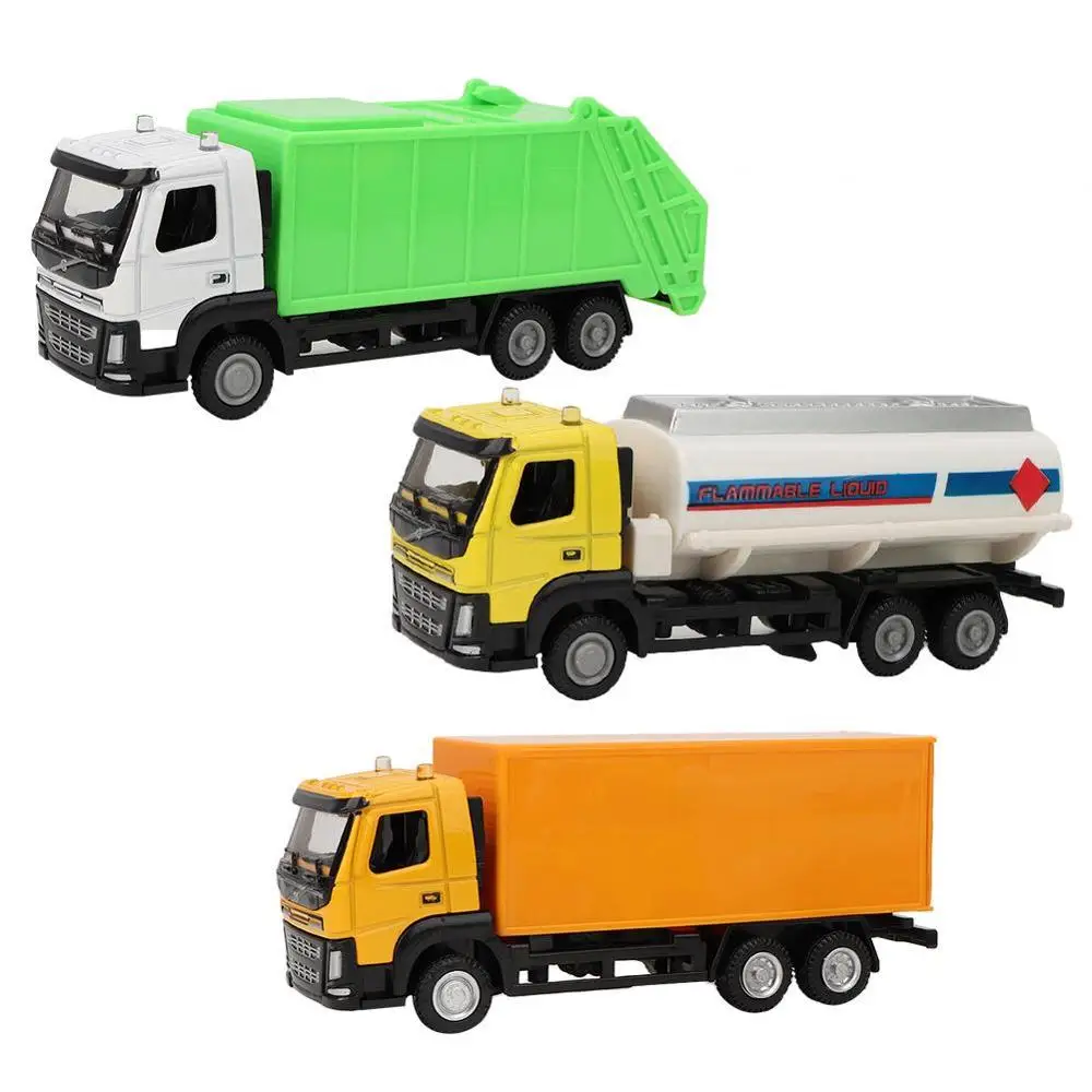 Alloy 3pcs Детская имитация инерции мусоровоз санитария Модель автомобиля игрушки с тремя мусором - Цвет: Alloy 3pcs