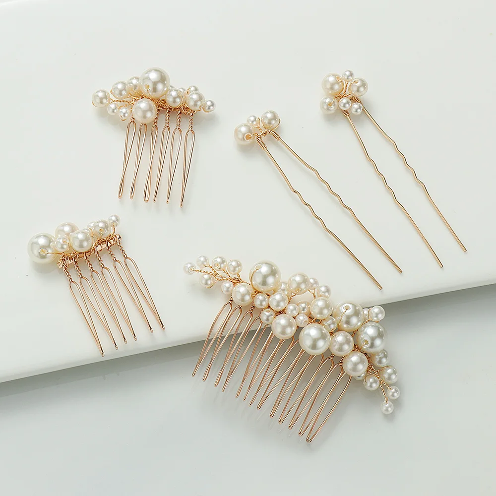 

1Pc Women Pearl Bridal Hairpins Wedding Bridal Headpiece Headdress Tiara Clips Bride Hair Accessories Wedding Party Hair Jewelry