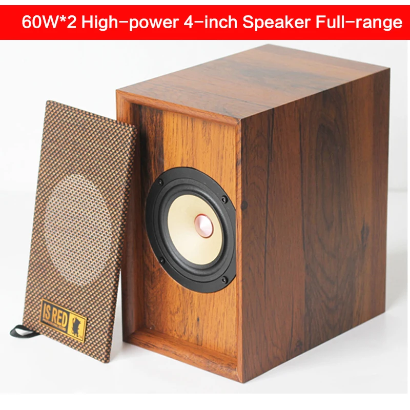 

120W 4-inch High-power Speaker Home Retro Full-range Passive Speaker Fever HiFi Subwoofer Audio Bookshelf Front Speaker