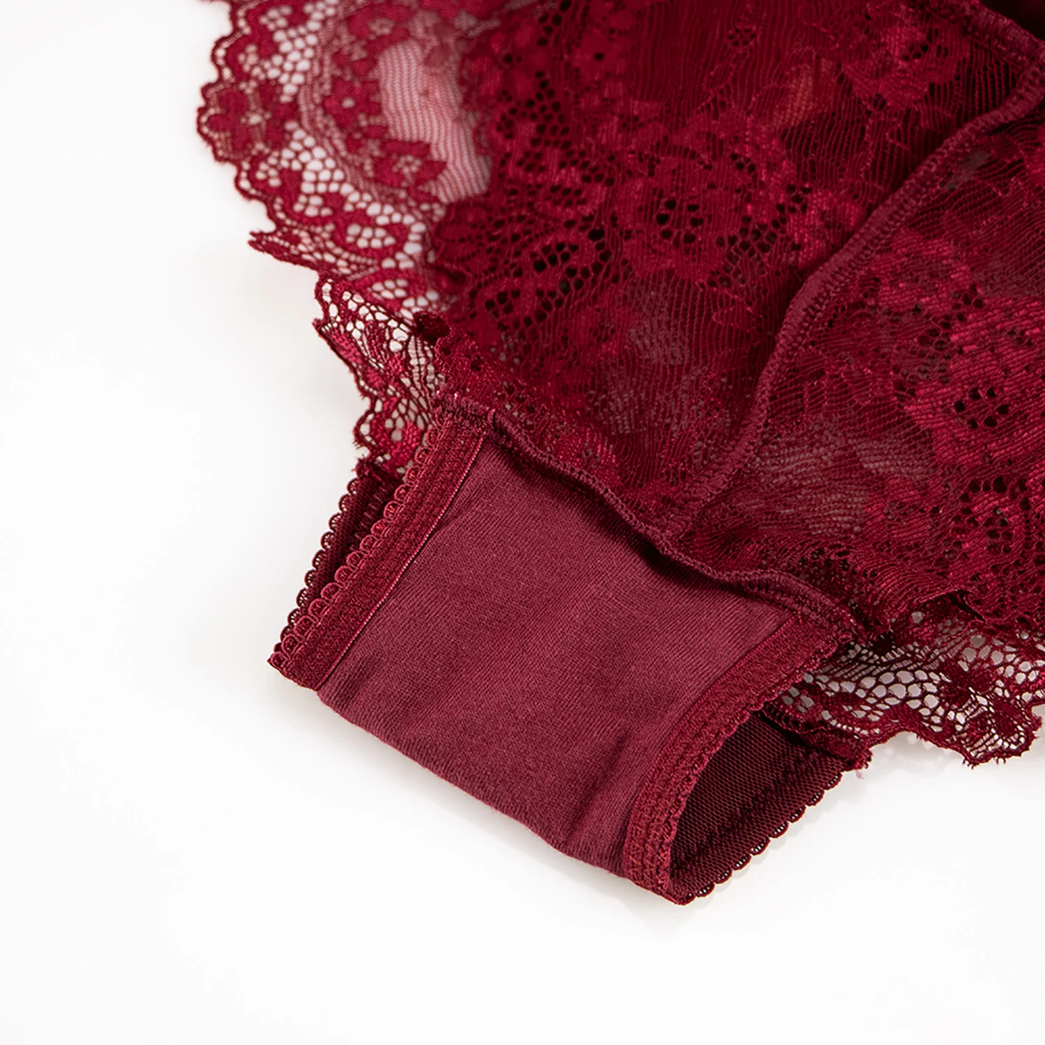 

Varsmiss lace panties for women sexy bow floral lace briefs ladies Beautiful mid-rise panties