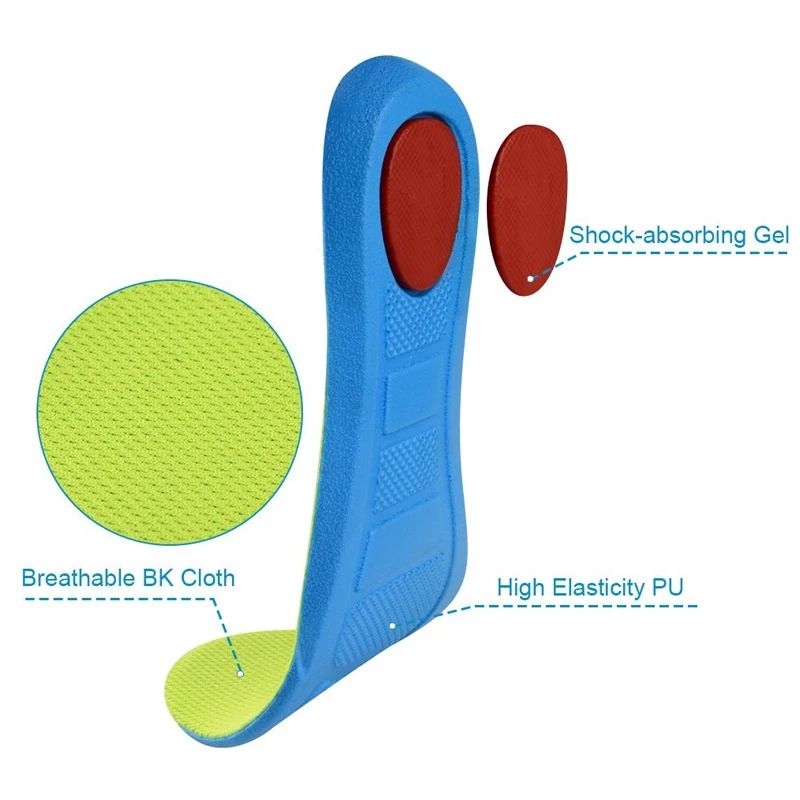 1 пара BYEPAIN массажные легкие ортопедические стельки для плоскостопия Спортивная