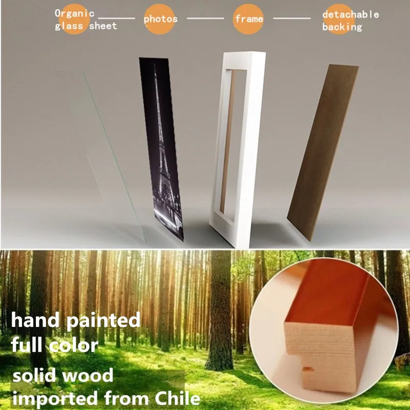 Фоторамка из цельного дерева 14 цветов квадратный размер 5 6 7 8 10 12 16 дюймов