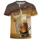 Новая 3d Футболка мужская футболка с принтом пивагамбургерапокера хип-хоп с круглым вырезом и коротким рукавом МужскаяЖенская Мужская футболка с принтом Топ