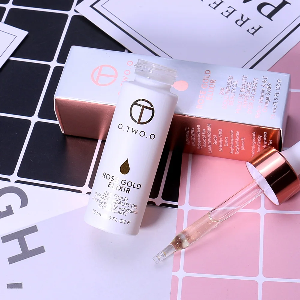 24k розовое золото элексир кожа Make Up масла для ухода за кожей лица Эфирное масло