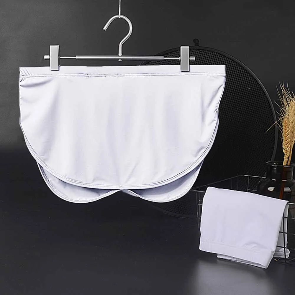 

Men Detachable And Closed Low Waist Ice Silk Boxer Underpants Arrow Home Pants Men's Underwear U Convex Ice Silk Thong Back