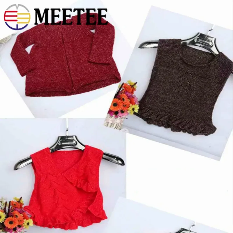 Meetee 3 шт. длинный бархатный Золотой Серебряный яркий Шелковый хлопок льняная пряжа DIY ручной вязки крючком шарф Тканое пальто шерстяной аксессуар BD308