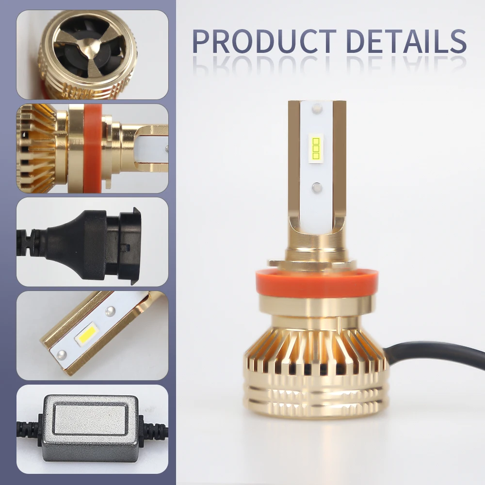 

2pcs/lot H8 / H9 / H11 12000LM 6000K White Super Bright TX3570 Chip Car Headlight Bulbs IP67 Waterproof for Car Headlight Bulbs
