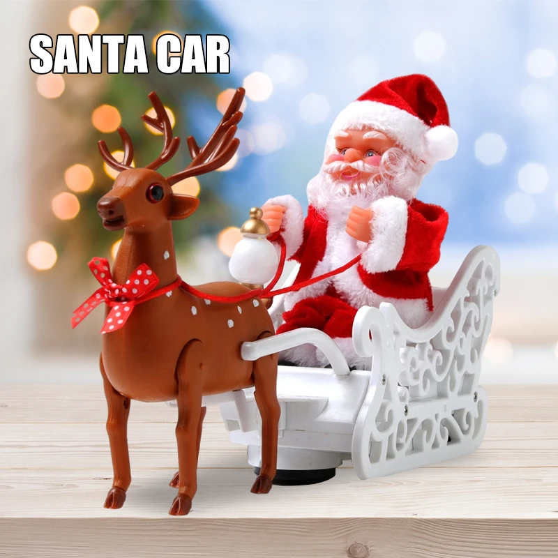 

Santa Claus Riding Deer Doll Electric Music Toy Xmas Ornament Kid Gifts Christmas Decoration ALS88