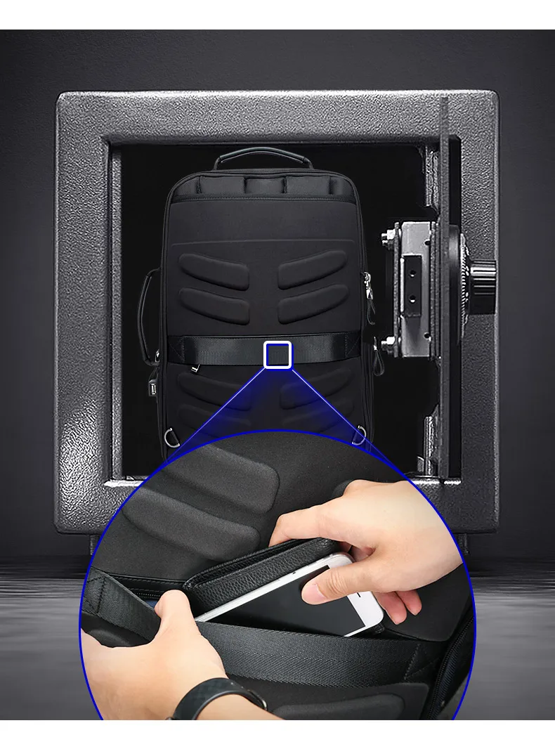 BOPAI многофункциональный мужской рюкзак для ноутбука с зарядкой от usb 15,6 дюймов, мужской рюкзак для путешествий с защитой от кражи для подростков, дропшиппинг