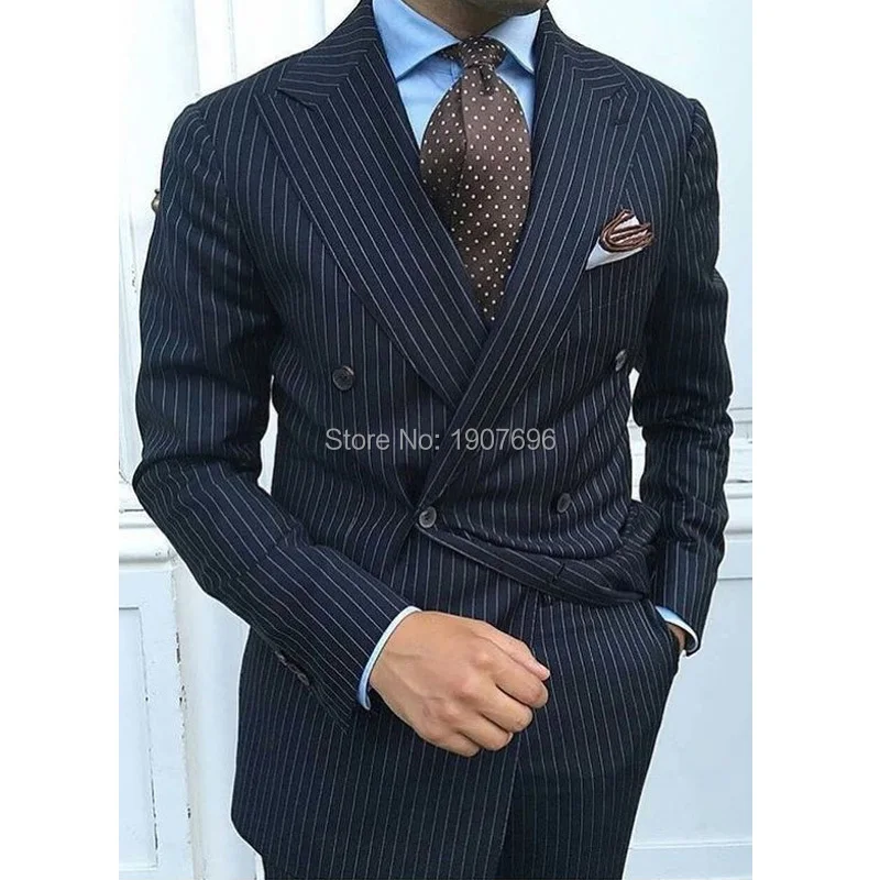 Slim Fit For Wedding Double Breasted Formal Groom Tuxedos For Prom 2 Piece Male Suit Jacket Pants
