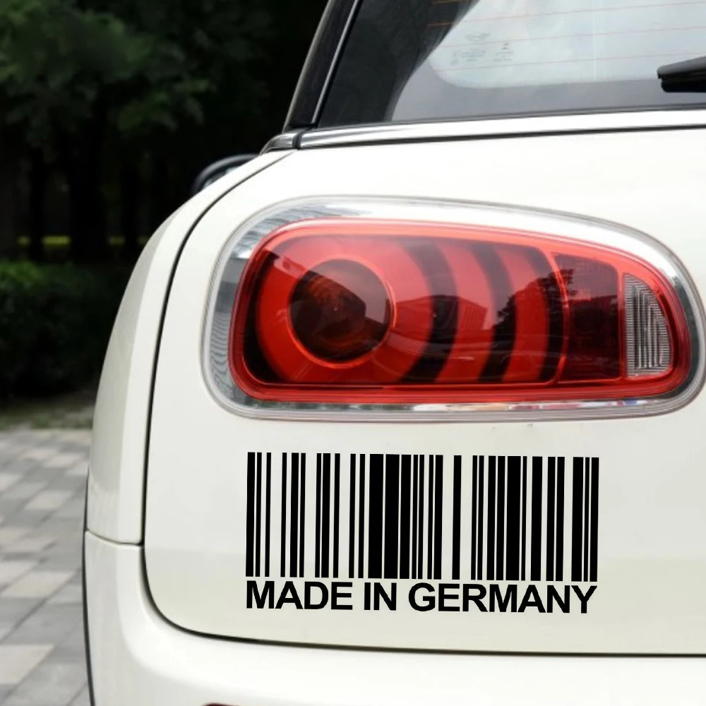 

Hot Personality MADE IN GERMANY Bar Code Fashion Stickers 3D Car Styling Decal Motorcycle Sticker on Car Waterproof PVC