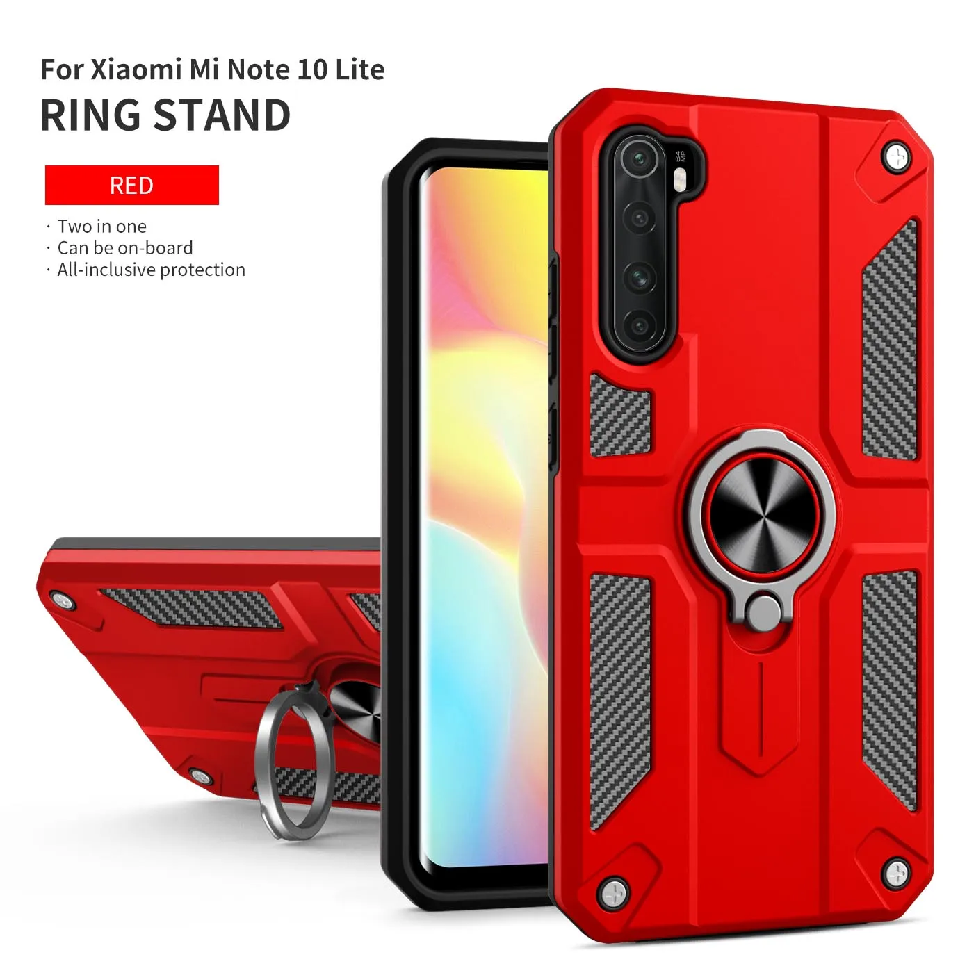 

Shockproof Armor Phone Case For XIAOMI REDMI NOTE7 NOTE8 PRO NOTE10 LITE 5G Stand Magnetic Ring Kickstand Bumper Hard PC Cove