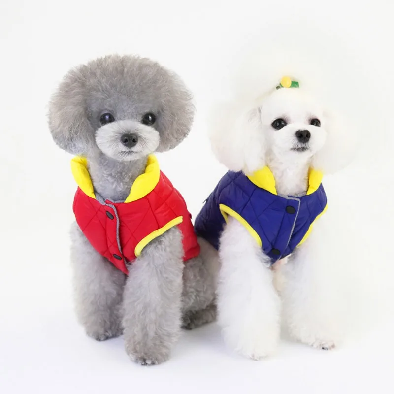 

Autumn Winter Pet Dog Clothes Sleeveless Thickening Jacket Beautiful Day Vest Dog Apparel Pets Clothing