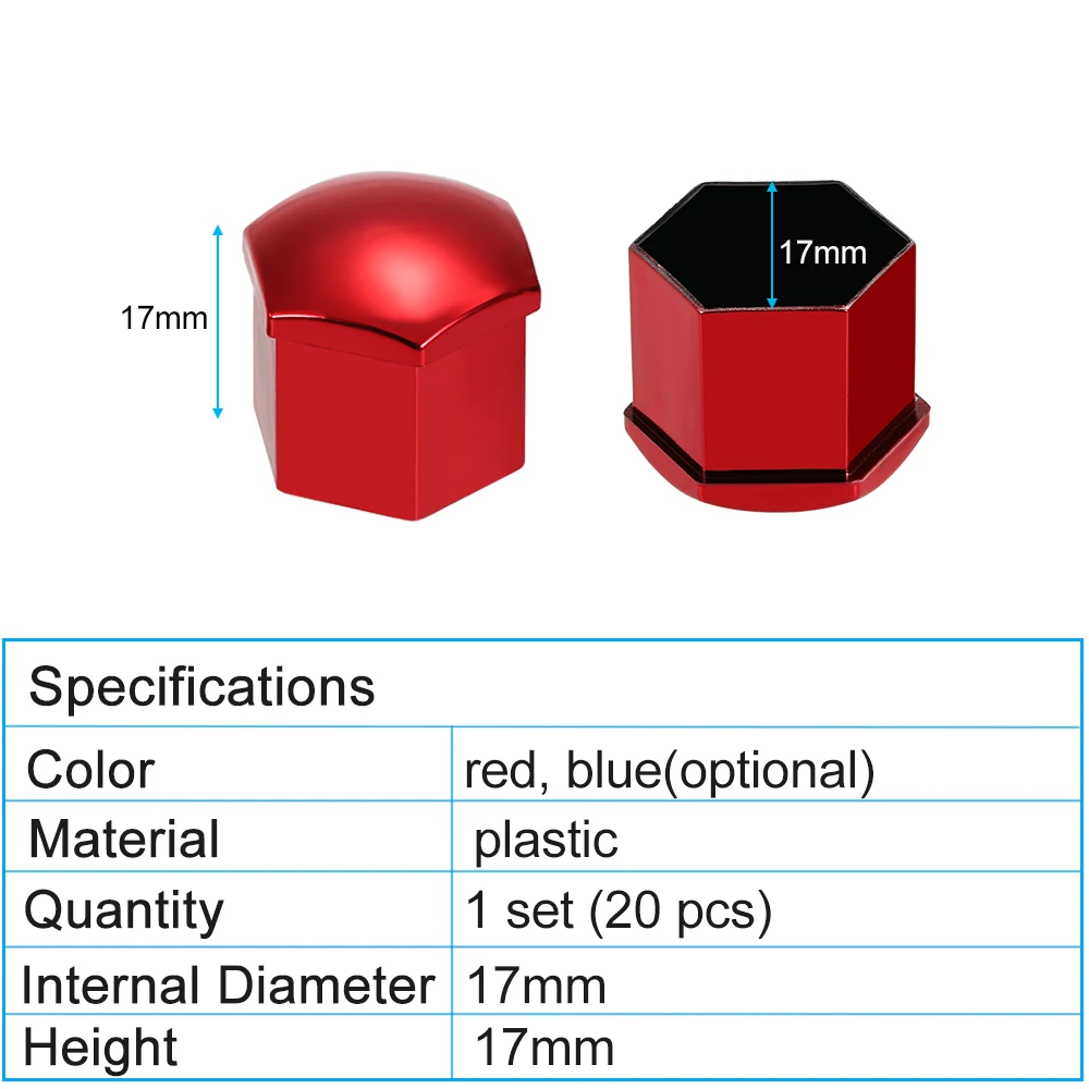 Универсальный 20 шт. 17 мм колеса автомобиля сетчатая крышка красный/синий ABS