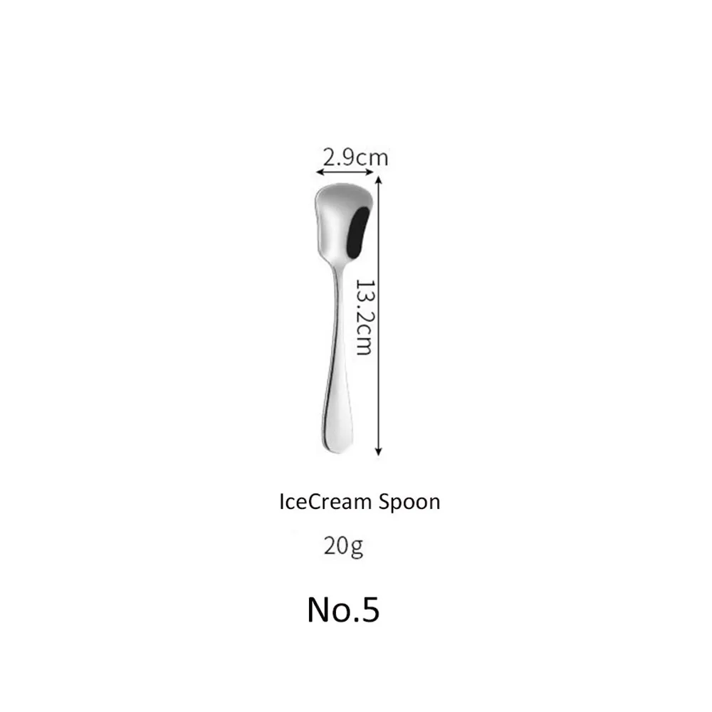 No.5 Sugar Spoon Столовые приборы набор столовых приборов класса люкс из нержавеющей стали столовая вилка и нож столовая ложка столовая посуда набор услуг западные столовые инструменты 1 шт - Цвет: No.5 Sugar Spoon