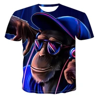 2021 new summer 3d printed animal gorilla monkey short sleeve funny casual design top t shirt men xxs 6xl