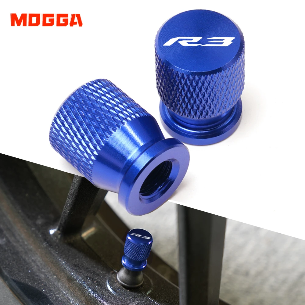

For Yamaha YZF-R3 YZFR3 YZF R3 All Year Universal CNC Motorcycle Wheel Tyre Valve Stem Caps Vehicle Tire Airtight Covers Blue