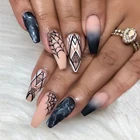 Хэллоуин Тыква вампир летучая мышь паук Череп Темный Стиль Короткие Длинные каплевидные ногти искусственный маникюр и педикюр