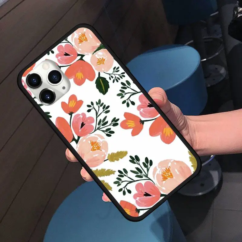 

Flower Romantic beautiful painting Phone Case for iPhone 11 12 pro XS MAX 8 7 6 6S Plus X 5S SE 2020 XR Soft silicone Coque