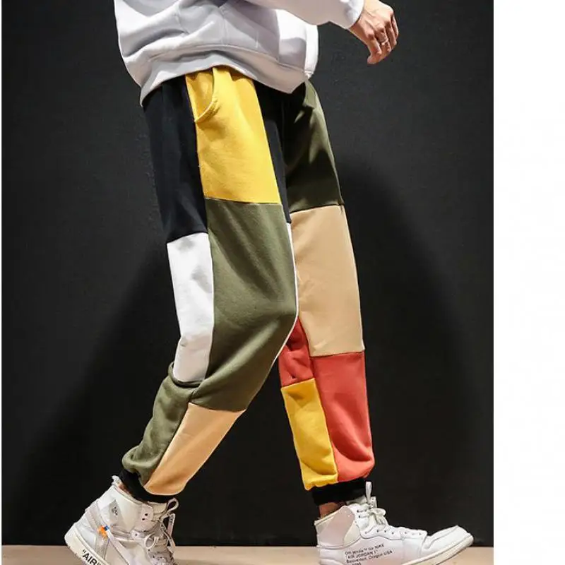 Мужские штаны Модные цветные шаровары мужские уличные повседневные для бега