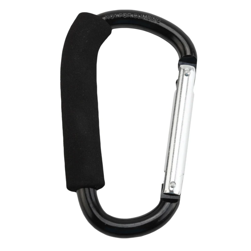 Черный Большой d-образный карабин из алюминиевого сплава БЫСТРОРАЗЪЕМНАЯ мягкая ручка Открытый Кемпинг Пряжка крюк брелок карабин клипи - Цвет: Черный