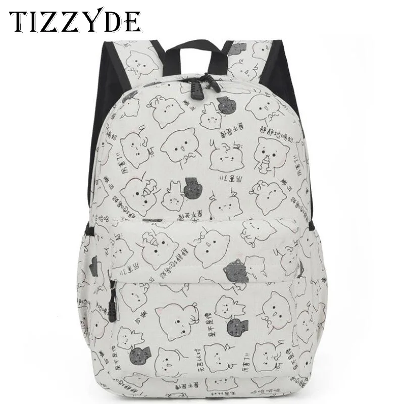 

2019 new women's backpack thick canvas printing cat small fresh campus student bag fashion casual ladies backpack SY328