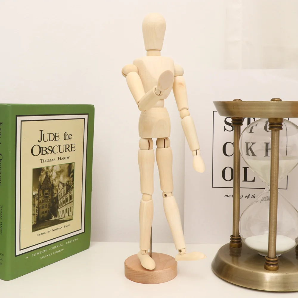 

1Pc Wooden 3D Movable Joint Puppet Ornament Delicate Doll Sketch Model Adornment Wooden Crafts Decoration (8 Inches)