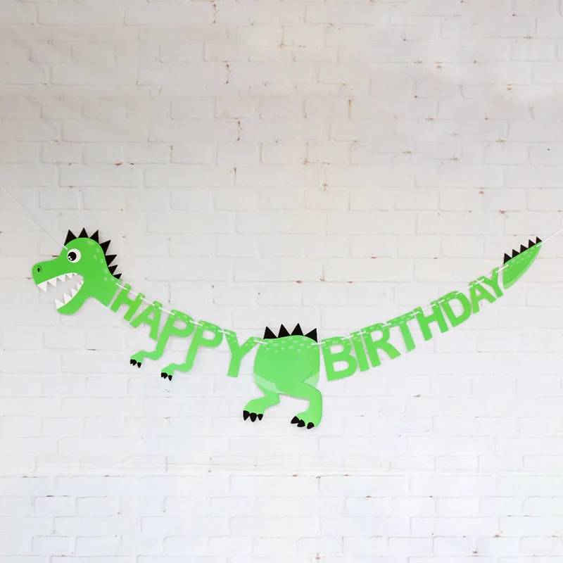 32 см счастливые Баннеры для дня рождения динозавр вечерние украшения малыш душ
