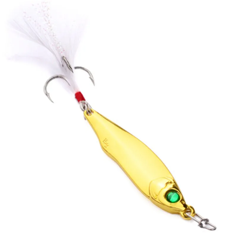 Высокое качество перо крючок золото и серебро дорожная приманка через 10g15g20g28g