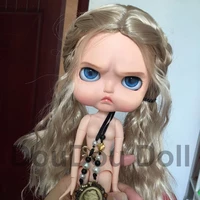 icy nbl blyth doll 16 joint body 30cm bjd toys white shin sculpting and makeup handmade matte face pissed off doll