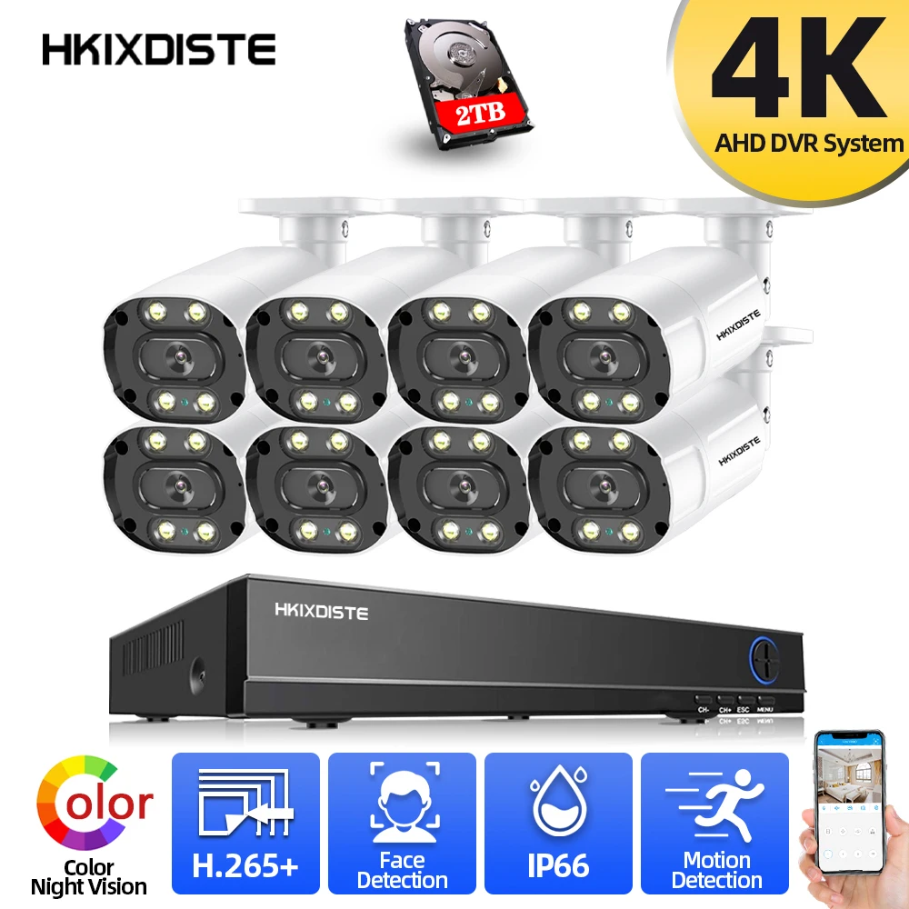 Система видеонаблюдения с распознаванием лиц 8 каналов 4k | Безопасность и защита