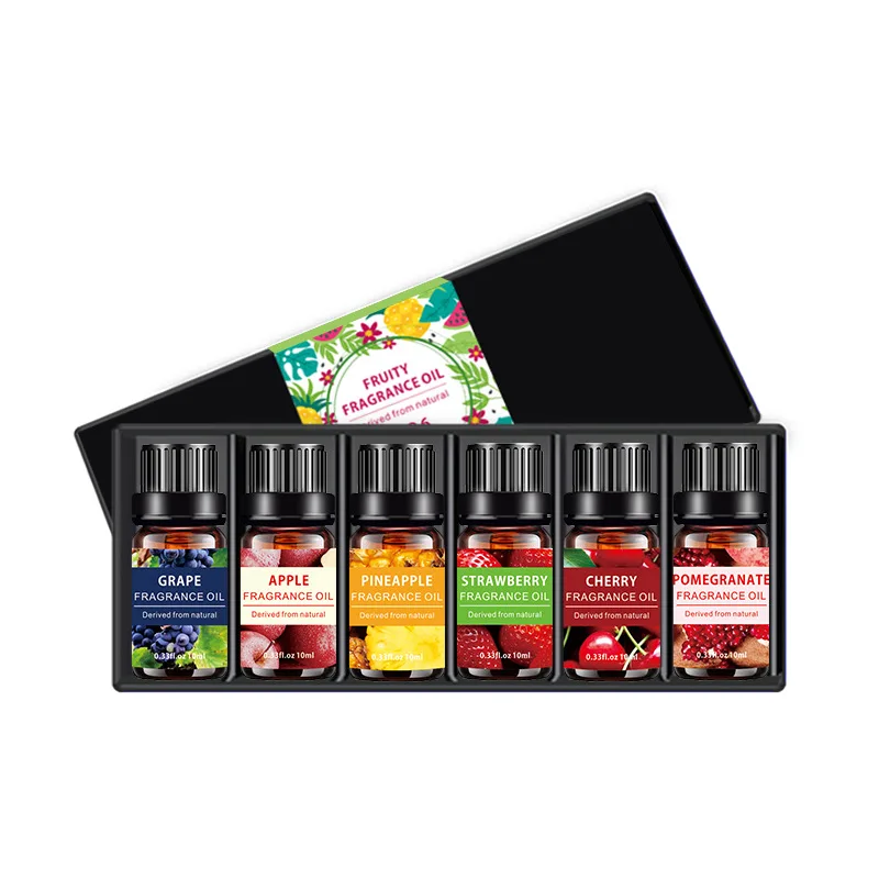 

10ML*6pcs Fruit Water Soluble Essential Oil Set for Aromatherapy Machine Humidifier Strawberry Pineapple Cherry Grape Fragrance