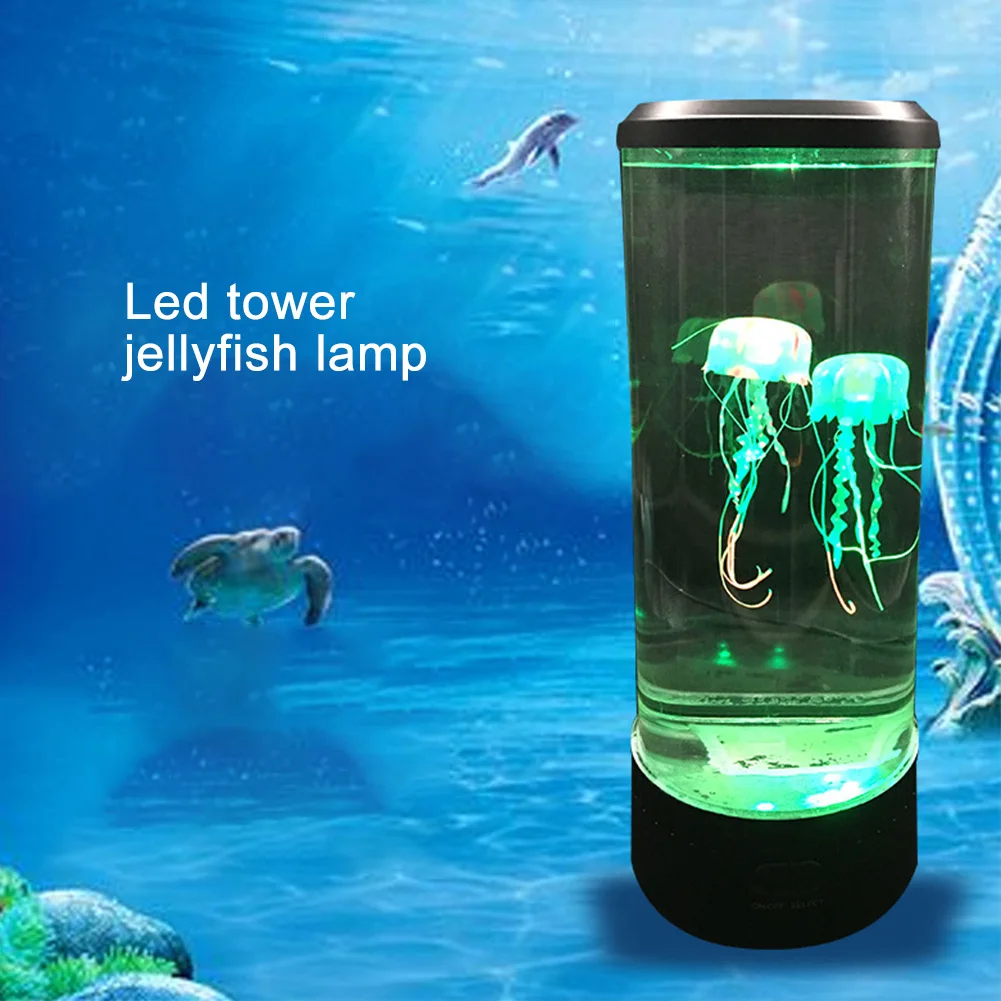 Hypnotic Jellyfish Mood Home Decoration Childen Atmosphere Color Changing Desktop Bedside Lamp Relaxing Aquarium LED Night Light|Ночники| |