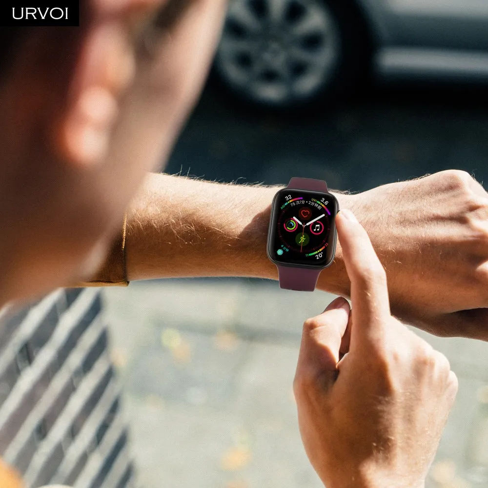 Ремешок спортивный URVOI для Apple Watch series 7 6 SE 5 4 3 2 1 силиконовый браслет iWatch 41 мм 45
