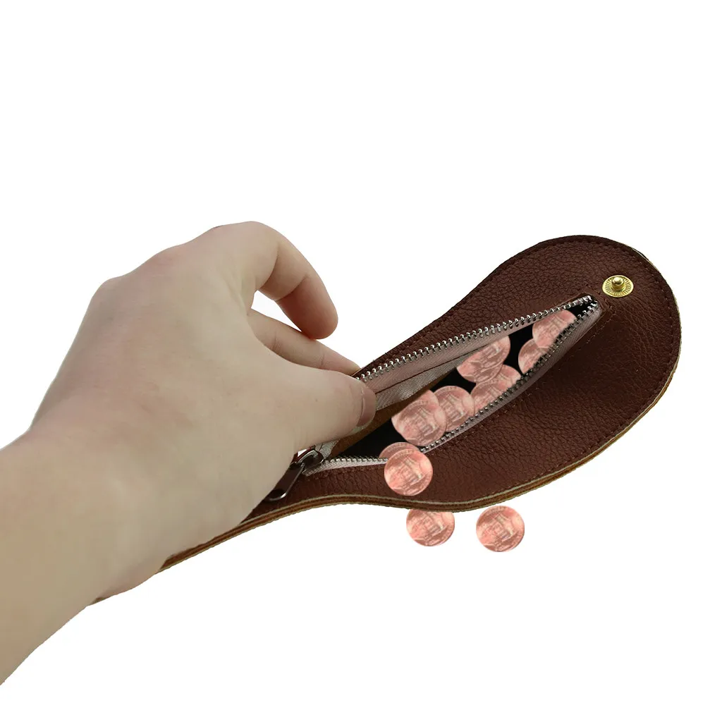 Кошелек для монет коричневый кожаный кошелек держатель клатч складная сумка на