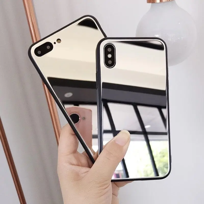 Горный хрусталь закаленное стекло зеркальный чехол для телефона IPhone X XS XR 11 Pro Max 7 8