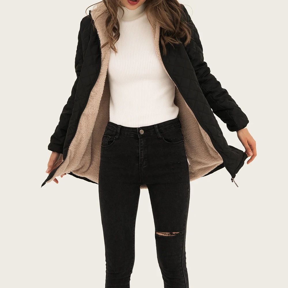 HEFLASHOR/модные зимние парки теплые куртки с длинными рукавами легкая одежда