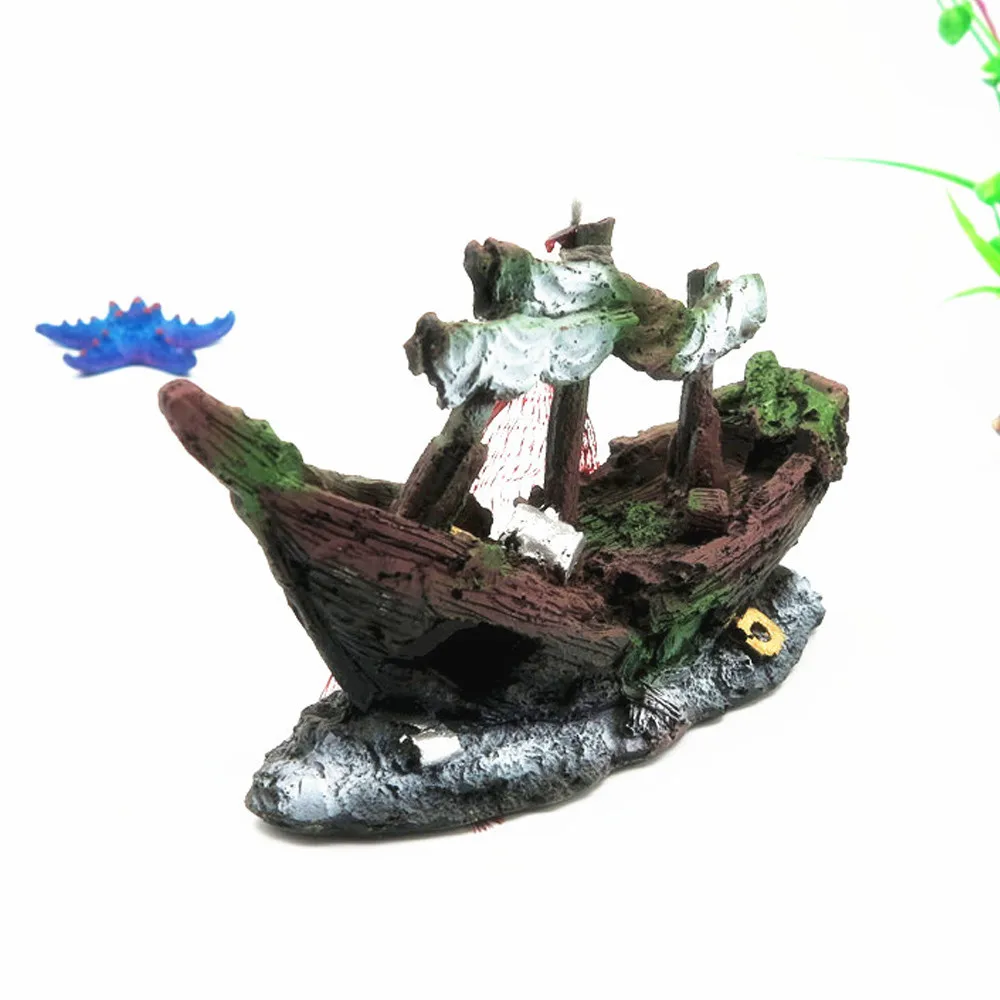 HSU 2019 Горячая продажа аквариум аквариумное украшение развалины парусная лодка