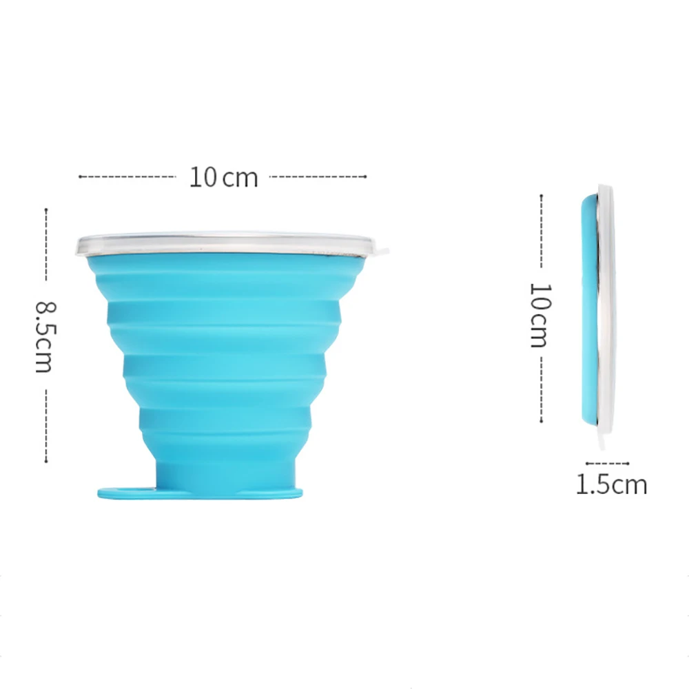 

Folding Cups Coffee Cup Color Water Folding Cup For Outdoor Travel Tea Silicone Cups Protable Retractable Water Drinking Bottle