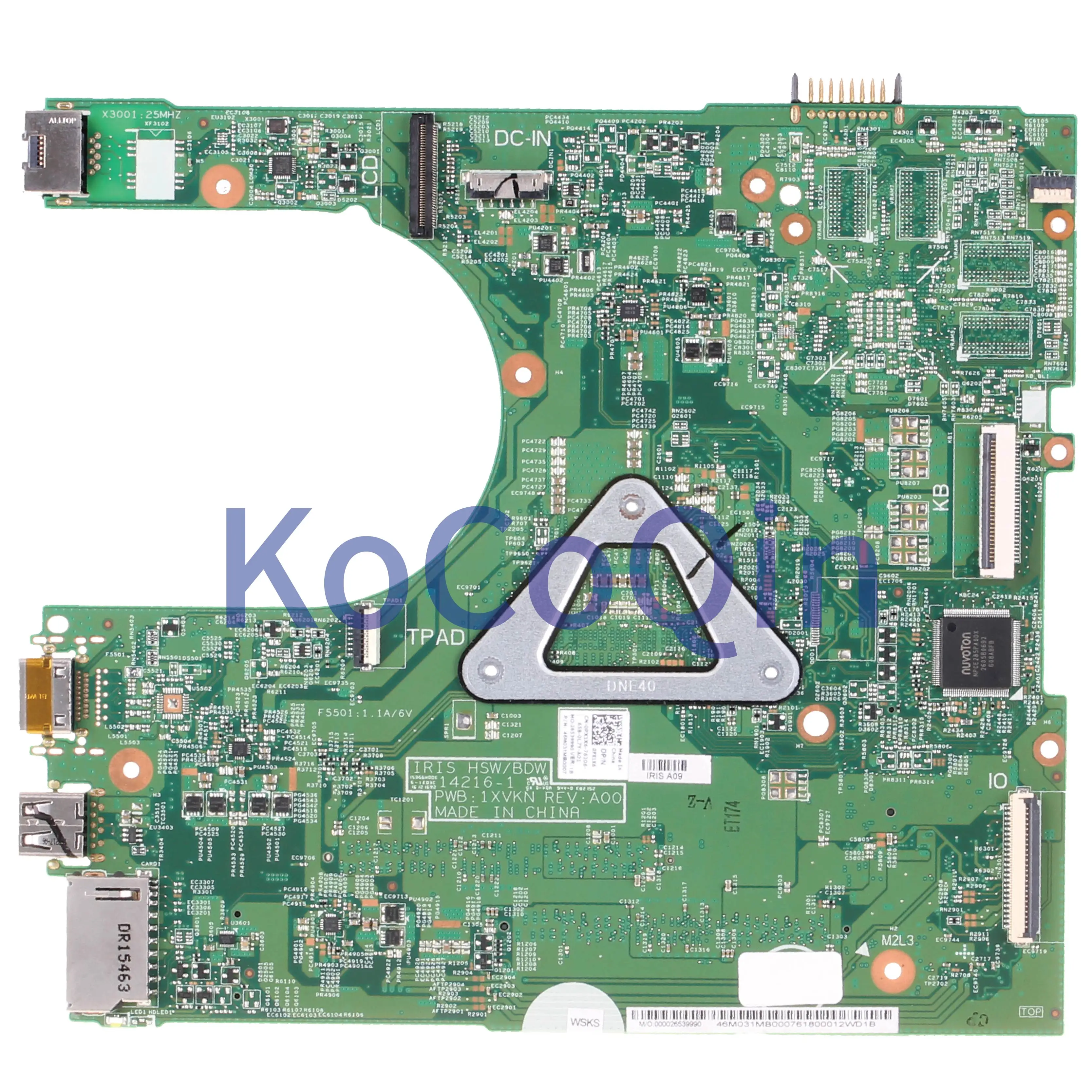 Материнская плата для ноутбука KoCoQin DELL Inspiron 3458 3558 Core I3-4005U SR1EK материнская CN-0PX1X6 0PX1X6