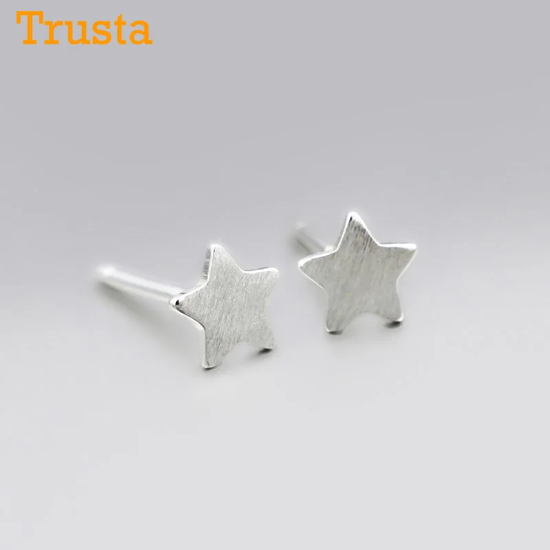 Trusta, 925 пробы, серебряные ювелирные изделия, модные милые миниатюрные серьги-гвоздики 0,5 см X 0,5 см в форме звезды, подарок для девочек-подростков, женские DS19-Star