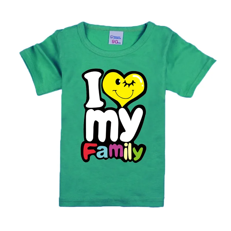 Summer Children Clothing Boys Girls T-Shirt Cotton I love family Short Sleeve Infant Kids Tops Casual T-shirt 2-15Y Shirt | Детская