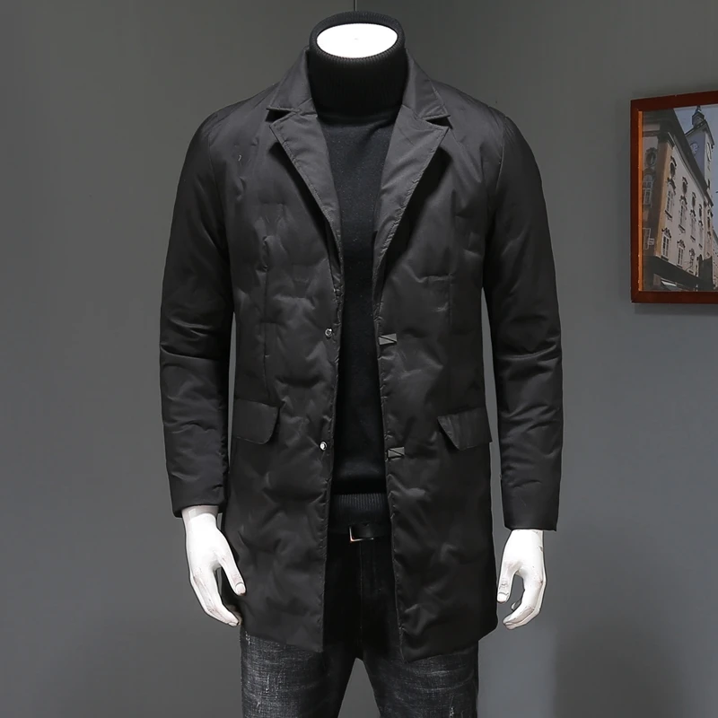 

Новинка Осень-зима свободная зимняя утепленная черная пуховая куртка мужская одежда