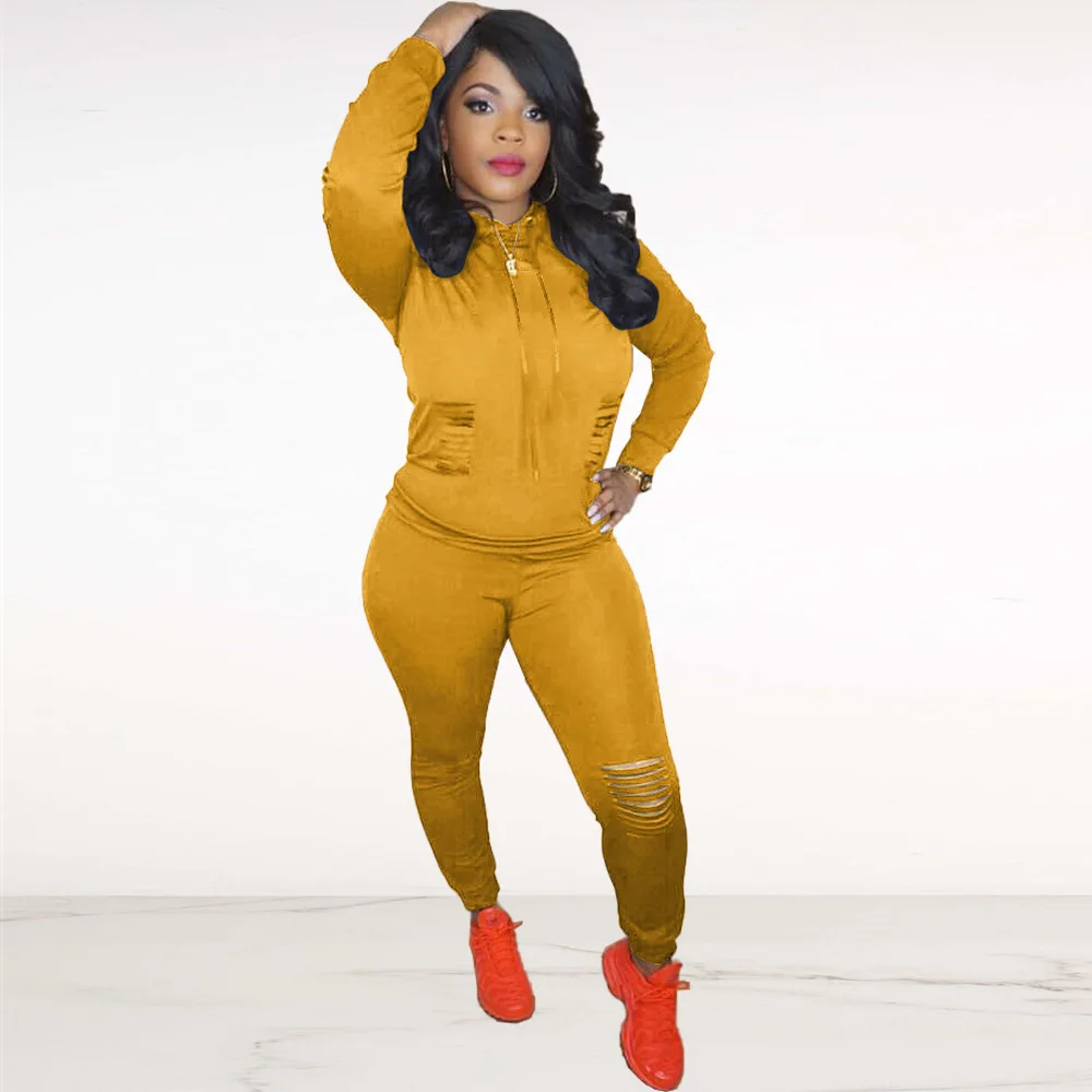 

Winter Autumn Tracksuit Two Piece Set Women Long Sleeve Hooded Sweatshirt and Pants Suit Joggers Sprotwear Female Outfits 2020
