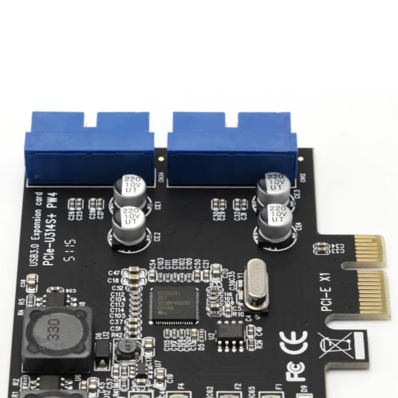 PCI Express чтобы двойной 19pin 20-контактный разъем USB 3 0 карты 5 Гбит/с высокая Скорость