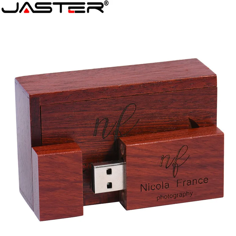 Деревянный USB флеш-накопитель JASTER 4 ГБ 8 16 32 64 с логотипом на заказ свадебный