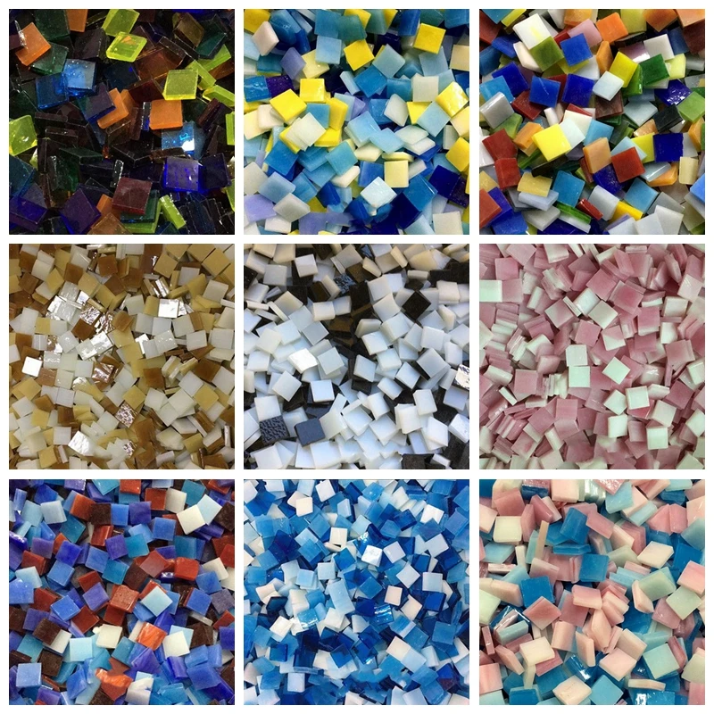 100 г DIY креативная разноцветная мозаичная инкрустация настенная плитка материалы ручной работы стекло 1 см слюда часть обычный коллаж ремесло ZXY9822